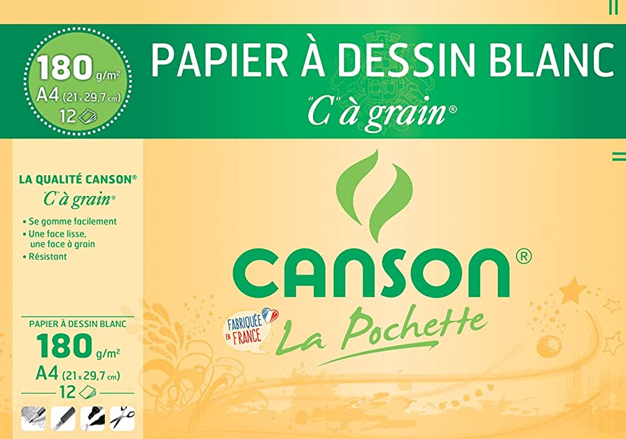 Pochette de canson blanc 180g