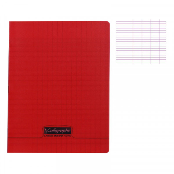 Cahier Polypro 192p 17x22 (petit format) Rouge Calligraphe/Conquérant