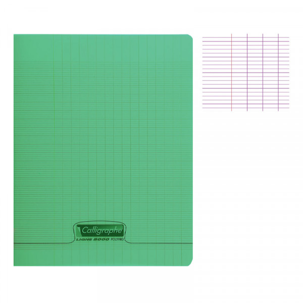 Cahier Polypro 192p 17x22 (petit format) Vert Calligraphe/Conquérant