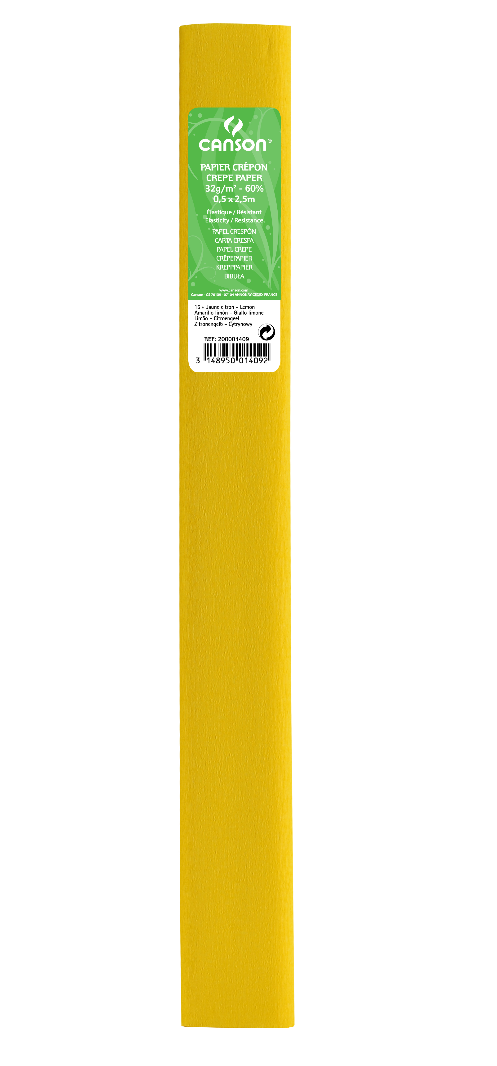 Rouleau de papier crépon Jaune - Canson