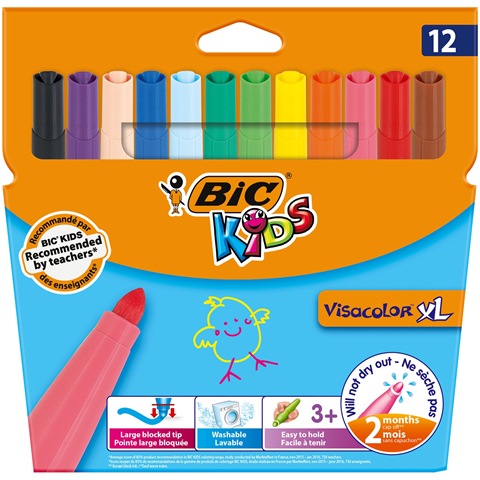 Feutres BIC Pointes larges (Paquet de 12)