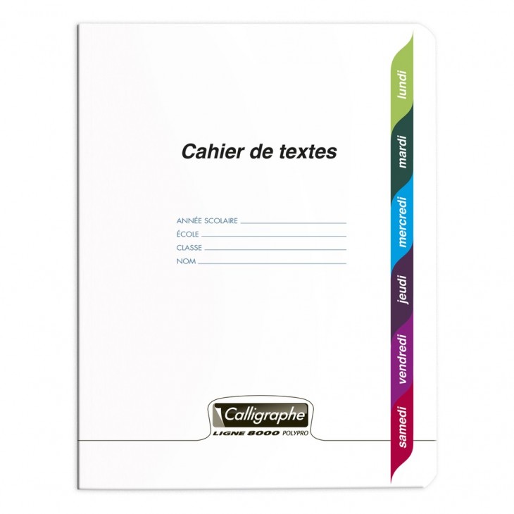 Cahier de texte polypro Calligraphe/Conquérant